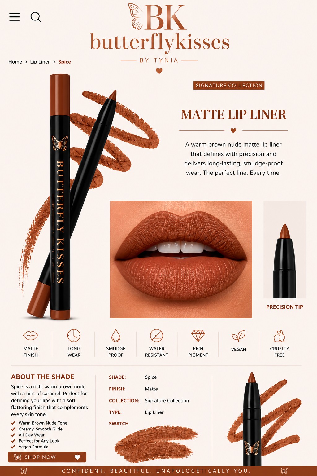 Butterfly Kisses matte lip liner