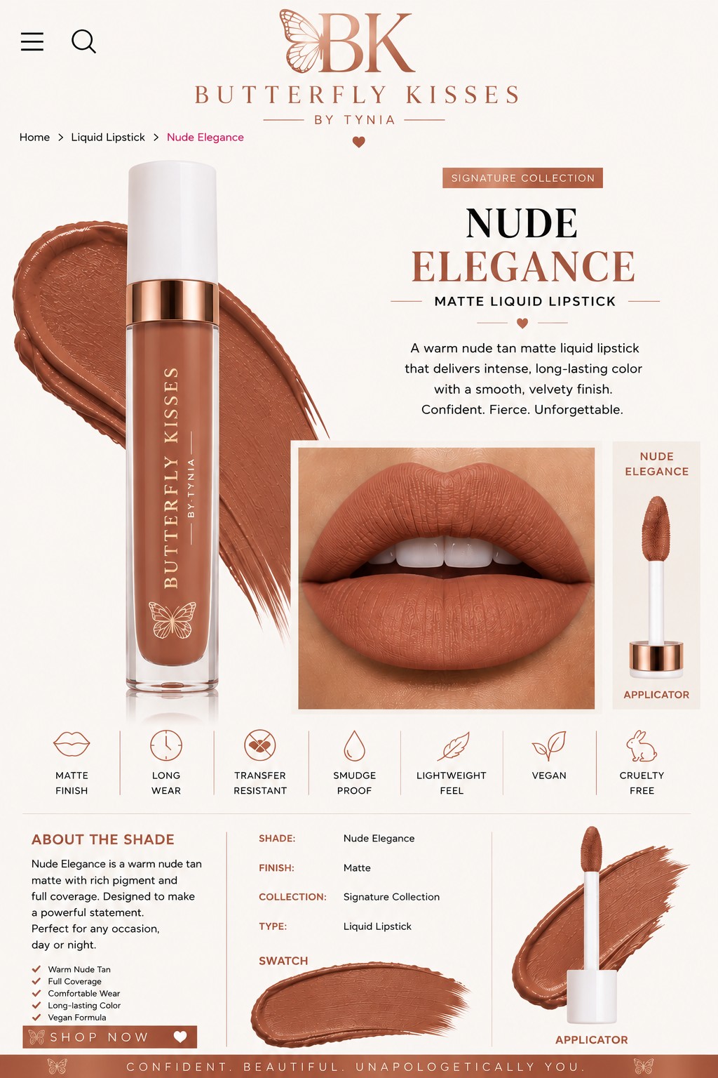 Butterfly Kisses matte liquid lipstick