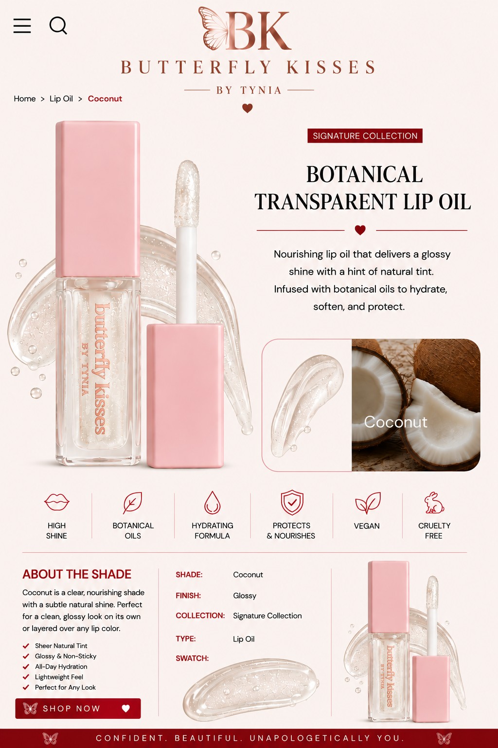 Butterfly Kisses botanical lip oil